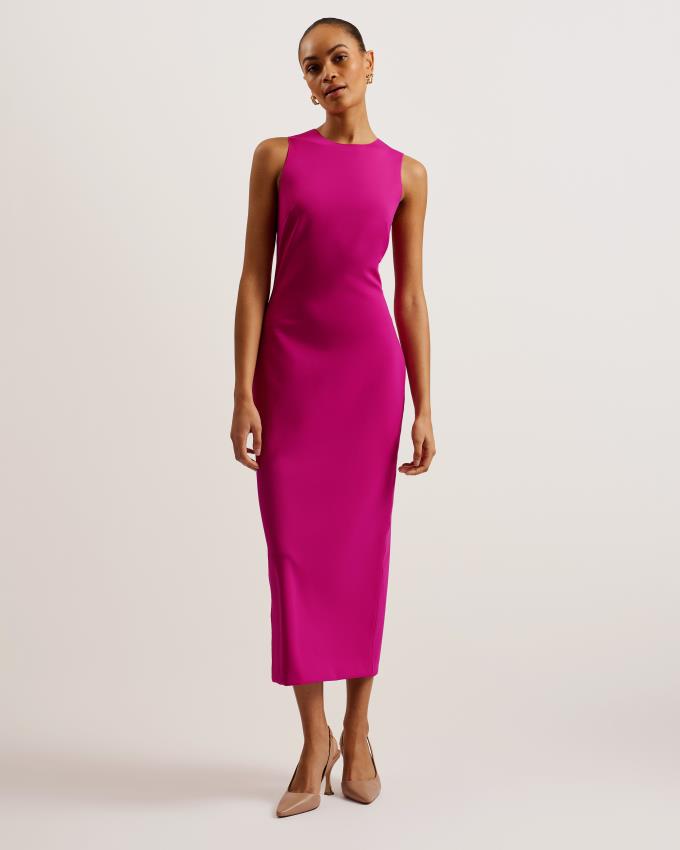 Peignoir Ted Baker Sleeveless Scuba Bodycon Midi Violette Femme | NGA-26087001